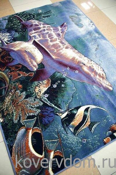 Ковер Морской ДЕЛЬФИНЫ